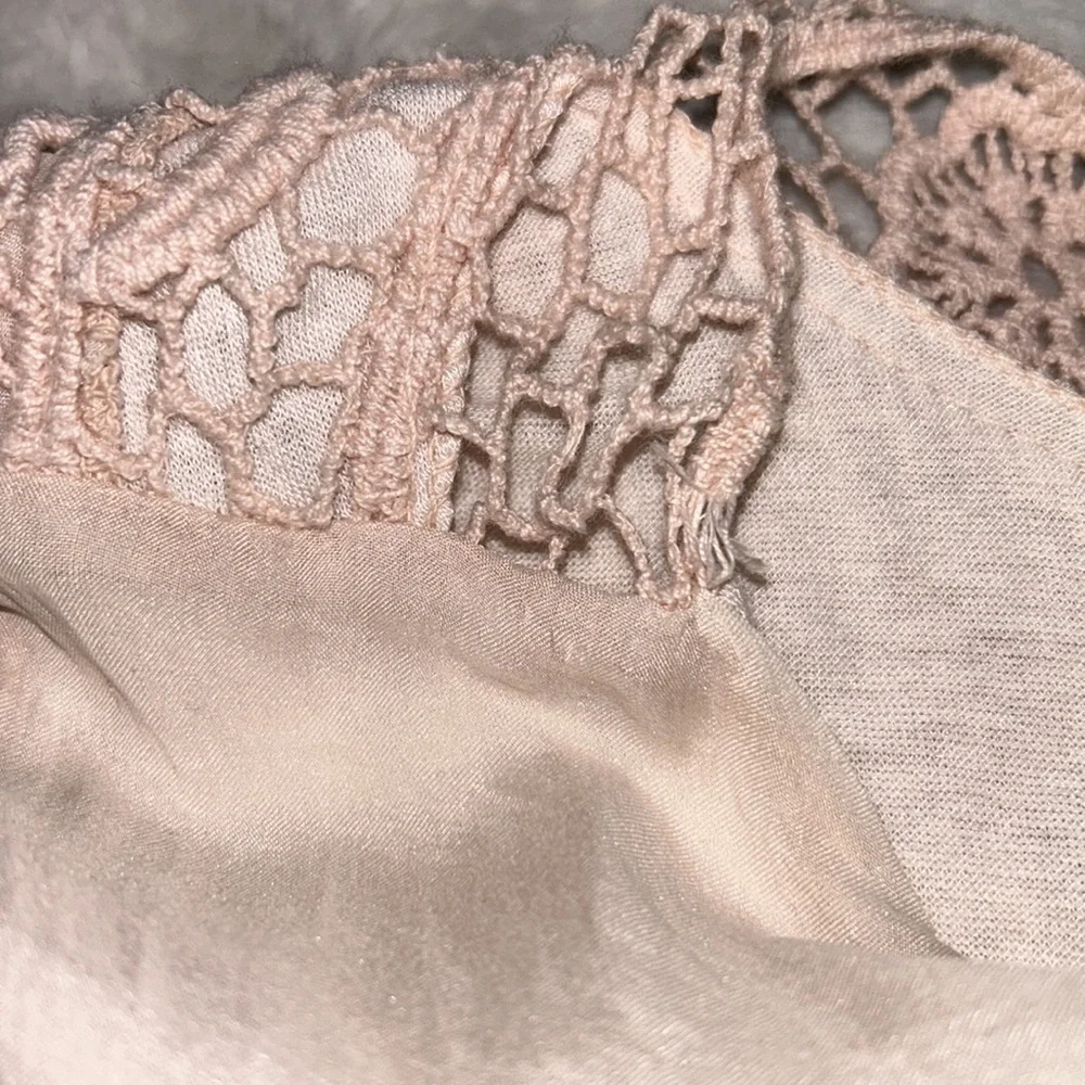 Small Carla Conti made in Italy crochet 100% silk sleeveless blouse tanktop top - Picture 6 of 6